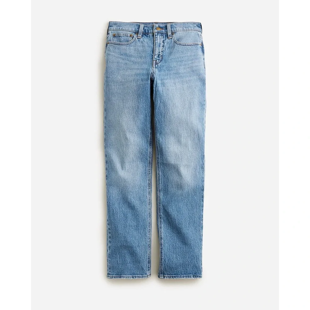 J.Crew Mid-Rise 90s Classic Straight Jeans Womens 31 Blue Pheasant Wash Retro - Picture 2 of 13